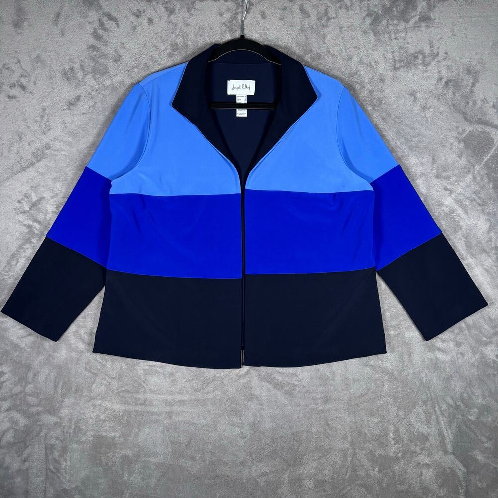 Joseph Ribkoff Color Block Open Front Blazer Blue Women’s Size 10